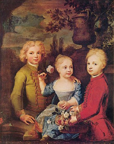Balthasar Denner Drei Kinder des Ratsherrn Barthold Hinrich Brockes oil painting image